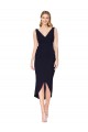 Online Knee Length V-Neck Formal Crepe Short Cocktail Wrap Bridesmaid Dress / Prom Dress UK