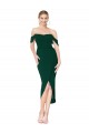 Online Off the Shoulder Knee Length Formal Crepe Short Cocktail Wrap Bridesmaid Dress / Prom Dress UK