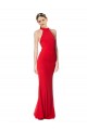 Online Halter Neck Keyhole Back Sleeveless Formal Crepe Maxi Bridesmaid Dress / Prom Dress UK
