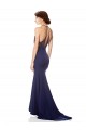 Online High Neck Fishtail Formal Crepe Bridesmaid Dress / Prom Dress with Open Back Detail UK