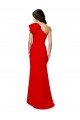 Online High Neck Ruffle Frill One Shoulder Maxi Formal Crepe Bridesmaid Dress / Prom Dress UK