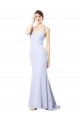 Online Sweetheart High Neck Sleeveless Formal Crepe Bridesmaid Dress / Prom Dress UK