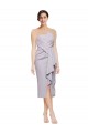 Online Short Cocktail Length Strapless Formal Crepe Bridesmaid Dress / Prom Dress with Ruffles UK