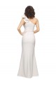 Online One Shoulder Long Full Length Formal Crepe Bridesmaid Dress / Prom Dress with Ruffles and Side Split UK