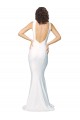 Online High Neck Low V-Back Long Formal Crepe Bridesmaid Dress / Prom Dress UK