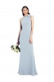 Online Halter Bow Neck Open Back Soft Full Length Trumpet Bridesmaid Dress / Prom Dress UK