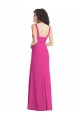 Online Wide Strap Notch Empire Waist Bridesaid Dress with Front Slit UK