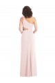 Online Flirty One Shoulder Midriff Cutout Maxi Formal Crepe Bridesmaid Dress / Prom Dress UK