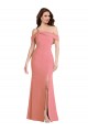 Online One Shoulder Draped Cuff Maxi Bridesmaid Dress / Prom Dress with Front Slit UK