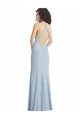 Online High Neck Halter Formal Crepe Bridesmaid Dress / Prom Dress with Twist Criss Cross Back UK