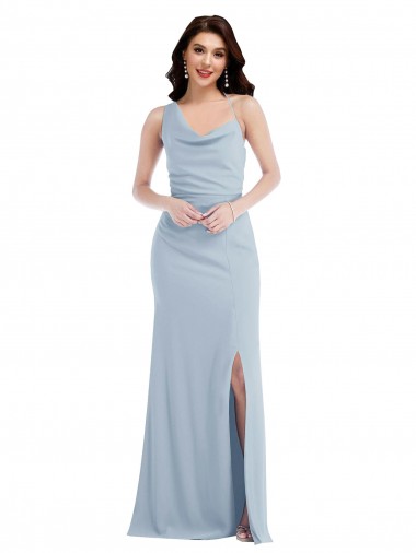 Online One Shoulder Draped Cowl Neck Maxi Bridesmaid Dress / Prom Dress UK