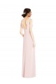 Online Square Neck Low Back A-Line Bridesmaid Dress / Prom Dress with Front Slit and Pockets UK
