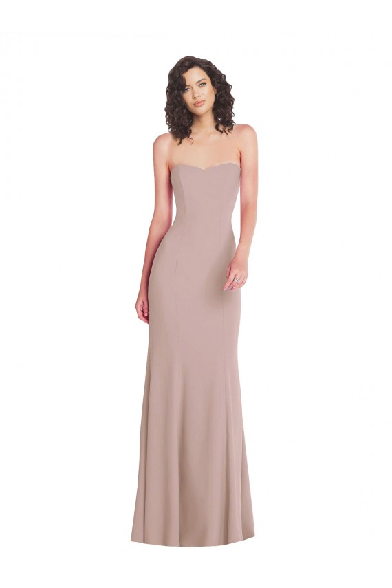 Online Strapless Princess Line Formal Crepe Mermaid Bridesmaid Dress / Prom Dress UK