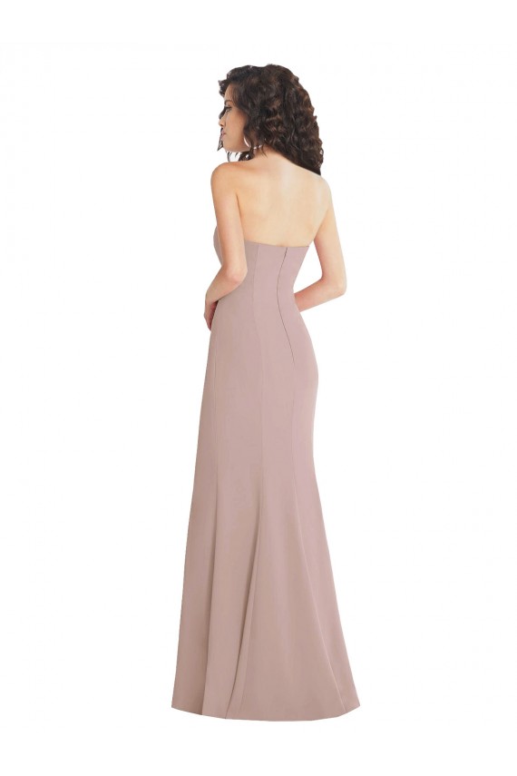 Online Strapless Princess Line Formal Crepe Mermaid Bridesmaid Dress / Prom Dress UK