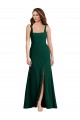 Online Square Neck Trumpet Maxi Bridesmaid Dress / Prom Dress with Front Slit UK