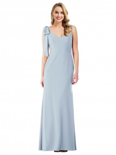 Online V-Back Bow Shoulder Trumpet Bridesmaid Dress / Prom Dress UK