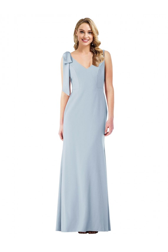 Online V-Back Bow Shoulder Trumpet Bridesmaid Dress / Prom Dress UK