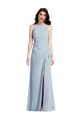 Online Halter Maxi Bridesmaid Dress / Prom Dress with Cascade Ruffle Slit UK