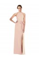 Online Halter Criss Cross Cutout Back Maxi Formal Crepe Bridesmaid Dress / Prom Dress UK