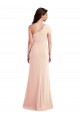 Online One Shoulder Cap Sleeves Trumpet Formal Crepe Bridesmaid Dress / Prom Dress with Front Slit UK