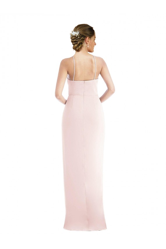 Online Halter Draped Tulip Skirt Maxi Bridesmaid Dress / Prom Dress UK