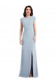 Online Cap Sleeve Open Back Trumpet Formal Crepe Bridesmaid Dress / Prom Dress with Front Slit UK
