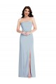 Online Strapless Scoop Back Maxi Formal Crepe Bridesmaid Dress / Prom Dress with Front Slit UK
