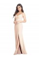 Online Seamed Bodice Crepe Trumpet Bridesmaid Dress / Prom Dress with Front Slit UK