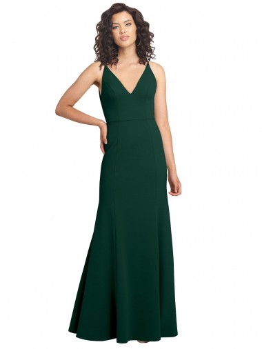 Online Form Fitting Stretch Formal Crepe A-Line Bridesmaid Dress / Prom Dress UK