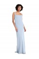 Online Slim Square Neck Fit and Flare Full Length Stretch Crepe Bridesmaid Dress / Prom Dress UK