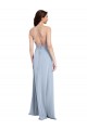 Online Fit and Flare High Neck Formal Crepe Bridesmaid Dress / Prom Dress with Side Slit UK