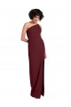 Online Sleek One Shoulder Long Formal Crepe Bridesmaid Dress / Prom Dress with Daring Slit UK