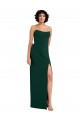 Online Scooped Strapless Neckline Formal Crepe Bridesmaid Dress / Prom Dress with Side Slit UK
