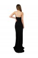 Online Corset Style Strapless Formal Crepe Bridesmaid Dress / Prom Dress with High Split UK