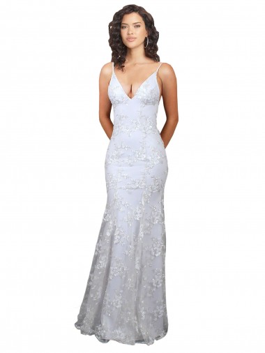 Online V-Neckline Backless Floral Patterned Sequin Formal Bridesmaid Dress / Prom Dress UK