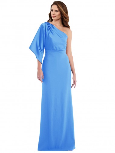 Online One Shoulder Bell Sleeves Trumpet Bridesmaid Dress / Prom Dress UK