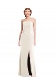 Online Long Strapless Tuxedo Maxi Bridesmaid Dress / Prom Dress with Front Slit & Pockets UK