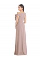 Online Off the Shoulder Tie Detail Maxi Formal Crepe Bridesmaid Dress / Prom Dress with Front Slit UK