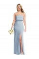 Online Strapless Overlay Bodice Crepe Maxi Bridesmaid Dress / Prom Dress with Front Slit UK