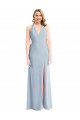 Online Plunge Neck Halter Backless Trumpet Bridesmaid Dress / Prom Dress with Front Slit UK