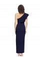 Online Ruched Floor Length Long Formal Crepe Bridesmaid Dress / Prom Dress with Shoulder Ruffles UK