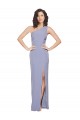 Online Floor Length One Shoulder Formal Crepe Bridesmaid Dress / Prom Dress with Pencil Skirt and Side Split UK