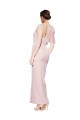 Online One Shoulder Tulle Overlay Sweetheart Neckline Long Formal Crepe Bridesmaid Drss with Thigh Split UK