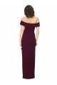 Online Fitted Full Length Off the Shoulder Formal Crepe Bridesmaid Dress / Prom Dress with Side Split and Waist Tie UK