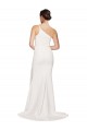 Online Long Sweep Train Crepe Bridesmaid Dress / Prom Dress with Side Split and One Strap UK