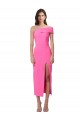 Online One Shoulder Neckline Short Midi Length Formal Crepe Bridesmaid Dress / Cocktail Prom Dress UK