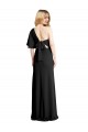 Online Pleated One Shoulder Flutter Sleeves Slim Formal Crepe Bridesmaid Dress / Prom Dress UK