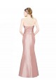 Online Long Strapless Formal Stretch Satin Bridesmaid Dress / Prom Dress with Pleats and Low Back UK