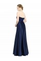 Online Floor Length Sweetheart Neckline Formal Stretch Satin Bridesmaid Dress with Belt UK