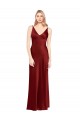 Online Full Length Long Formal Stretch Satin Slip Bridesmaid Dress / Prom Dress V-Back UK